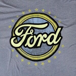 Ford Shirt‎ Mens XXL Blue Shirt Sleeve Casual Black Velvet Logo